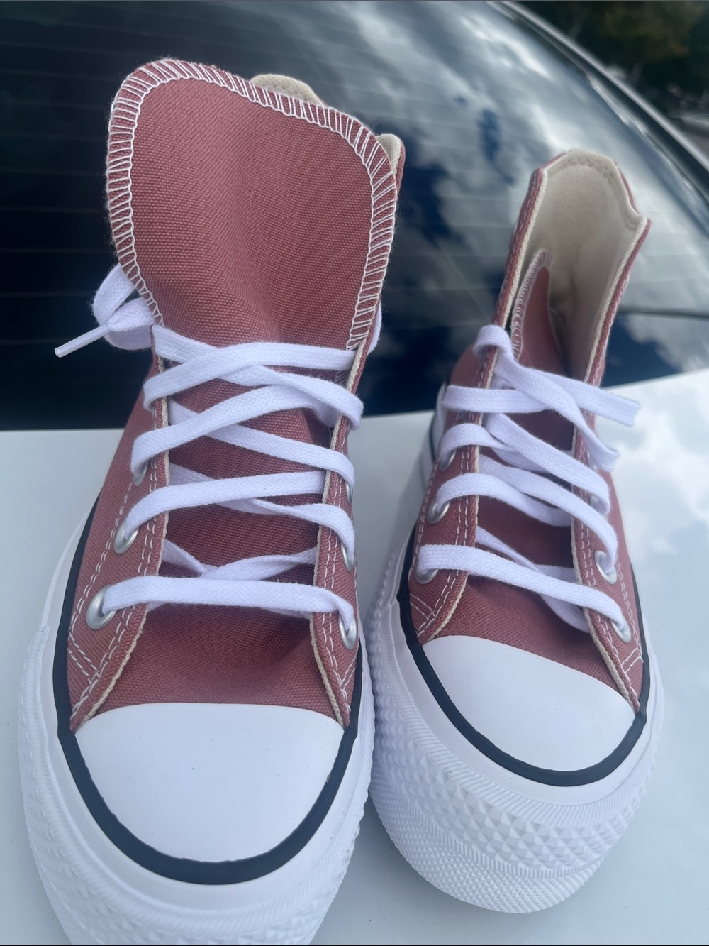 Converse Kids High-Top Canvas Sneakers in Terracotta